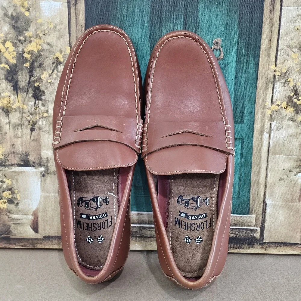 Florsheim Throttle Penny Loafer Cognac Brown Men  Size 9 M  11845 225